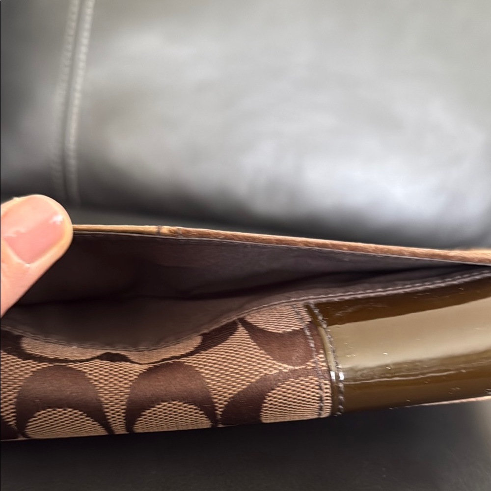 Coach Choco Brown Bronze Patchwork Wallet - image 5